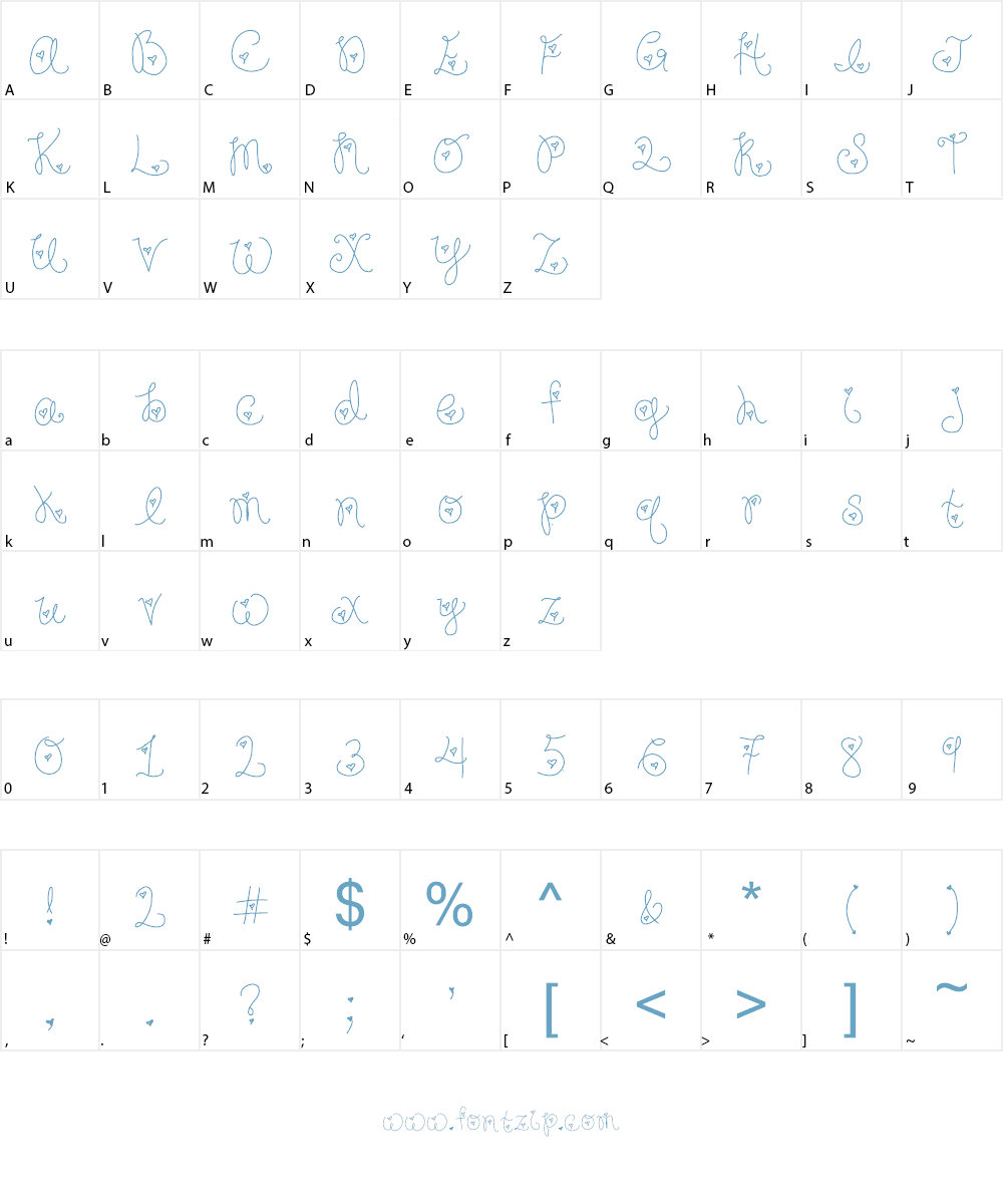 Forever In My Heart Font Character